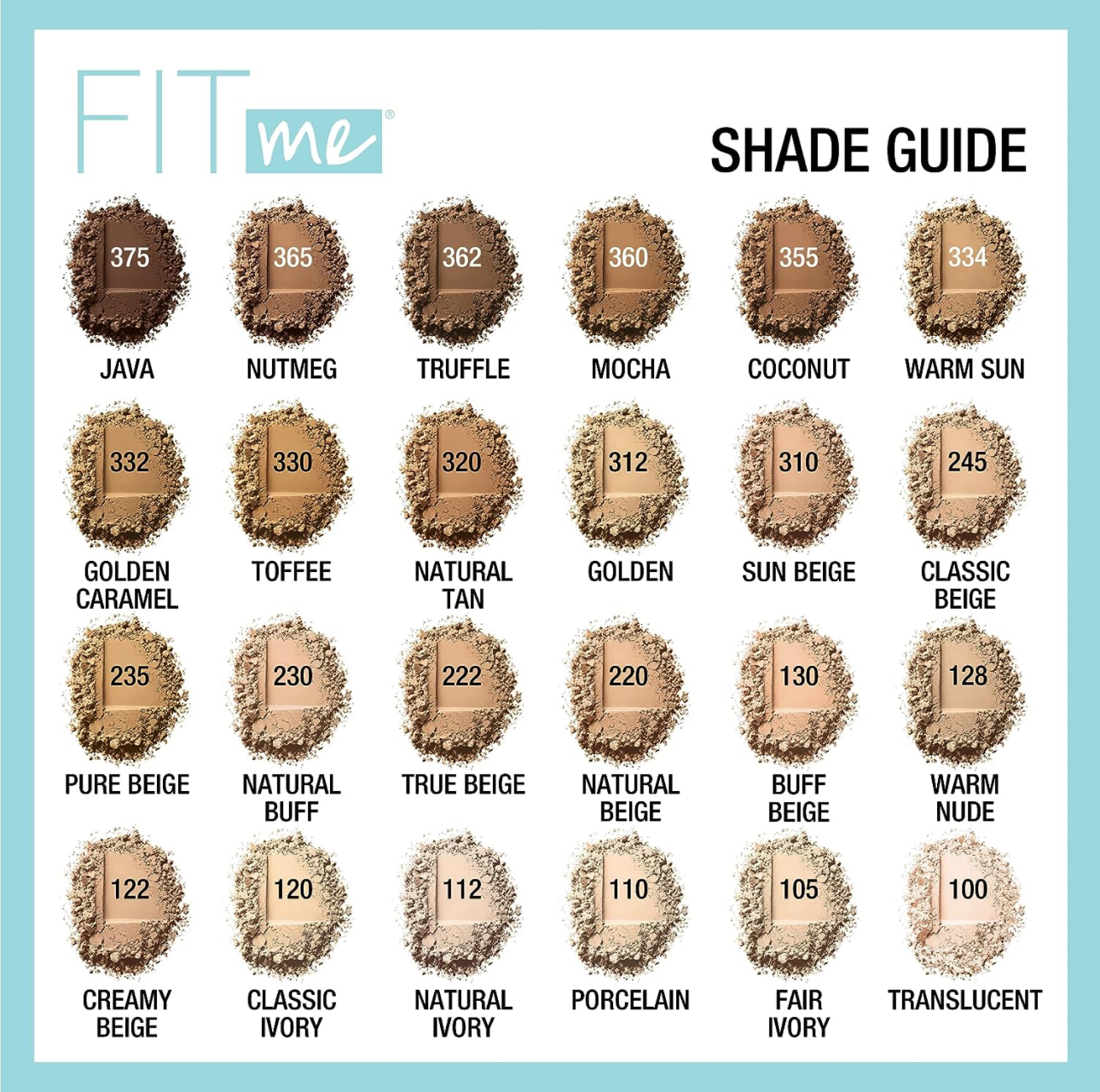 MAYBELLINE FIT ME POLVO 100